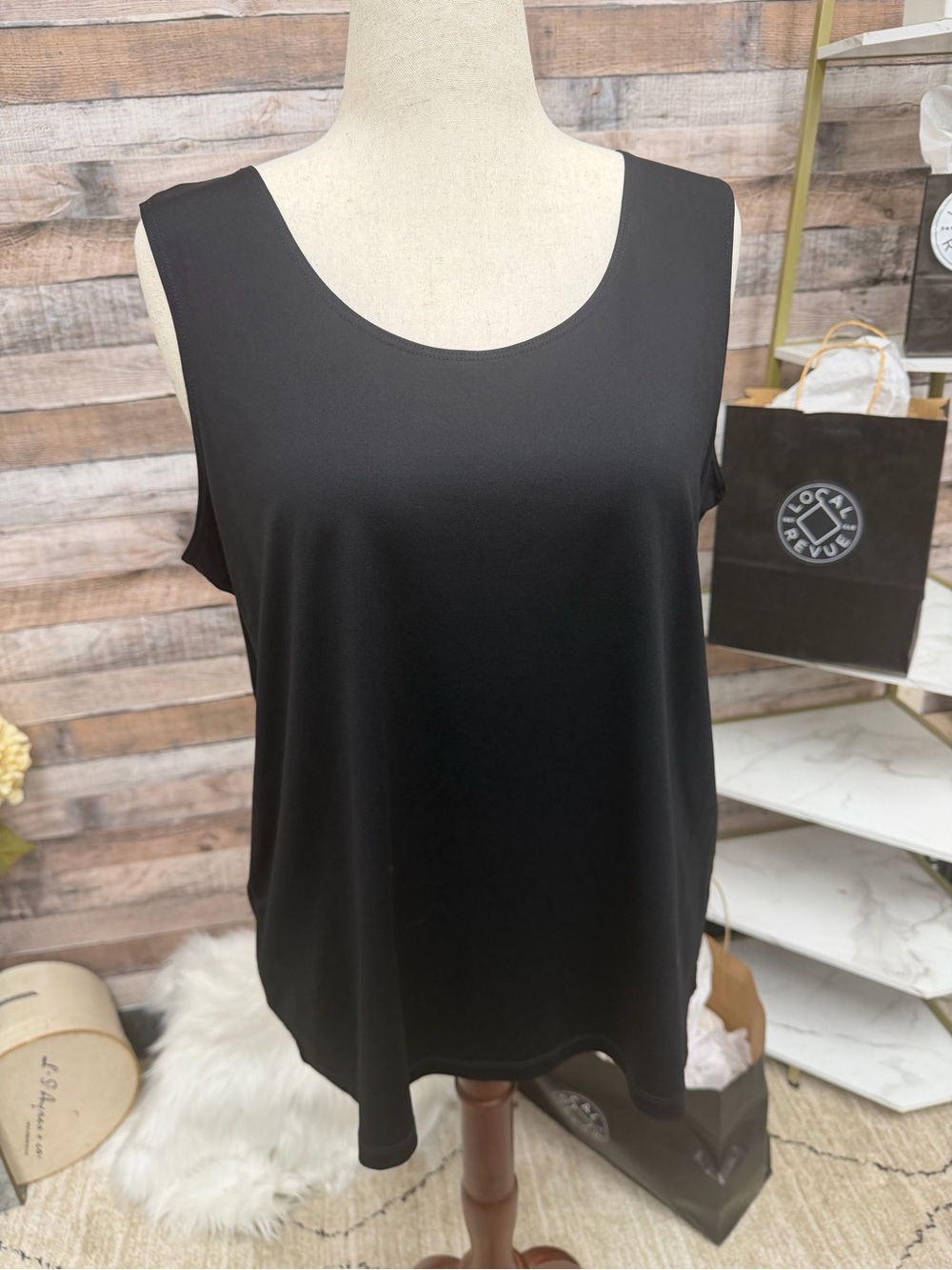 Chico's Black Cotton Sleeveless Tank XXL